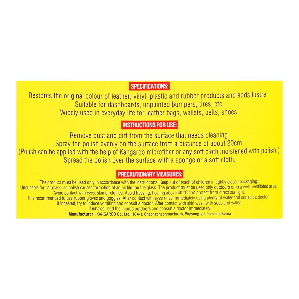 Kangaroo Cosmic Leather & Tire Wax, 500ml